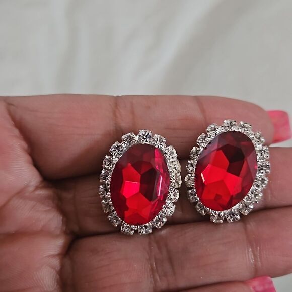 Nanette Lepore Women's V-neck Wrap Dress With Matching Pair Of Earrings 8 Red - Picture 14 of 16